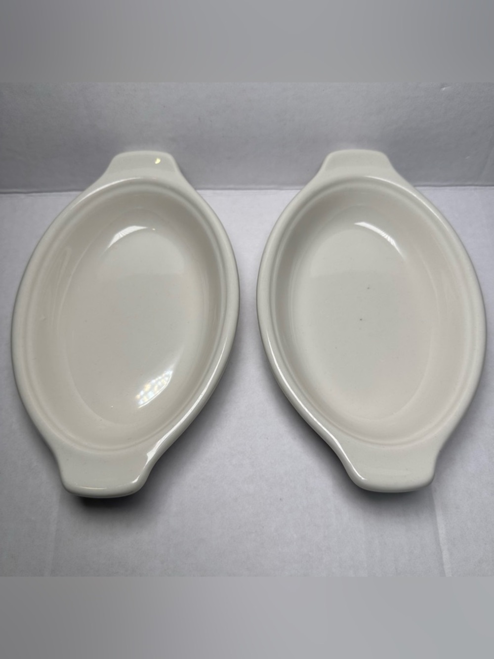 VTG Set of 2 Syracuse China Au Gratin Oval Baking Dishes-Handles-748-Diner Retro